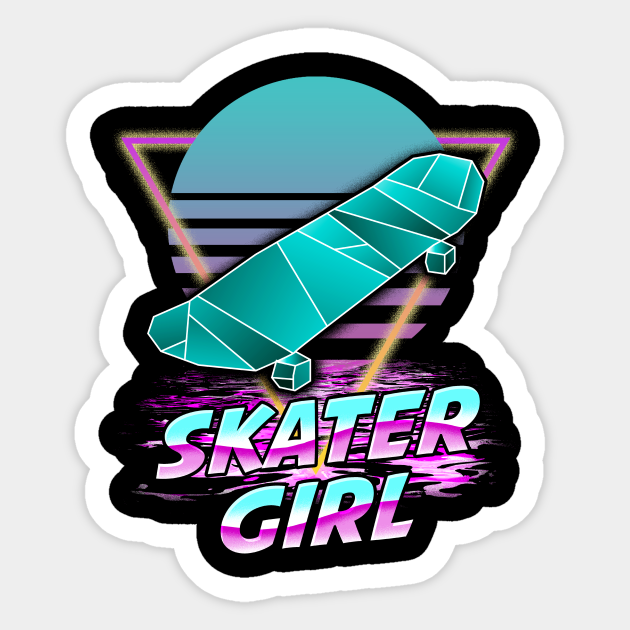 Skater Girl 80s Retro Skateboard Women Gift Skateboarding Design